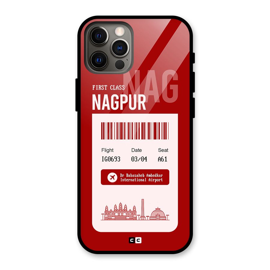 Nagpur Boarding Pass Glass Back Case for iPhone 12 Pro