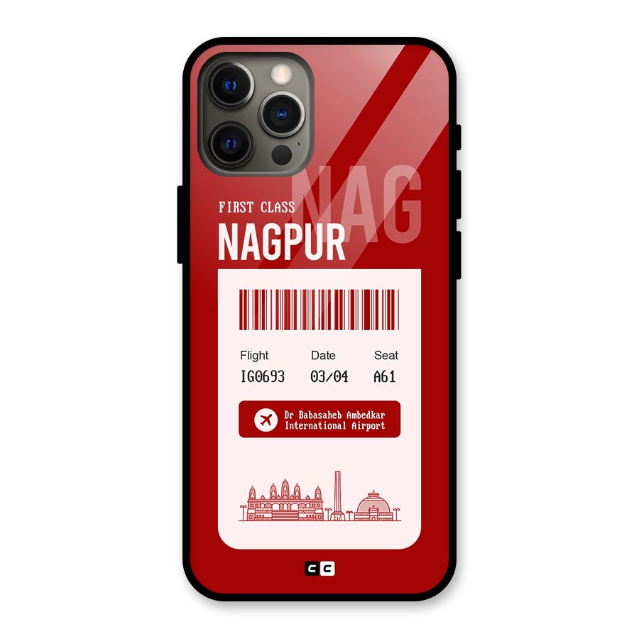Nagpur Boarding Pass Glass Back Case for iPhone 12 Pro Max
