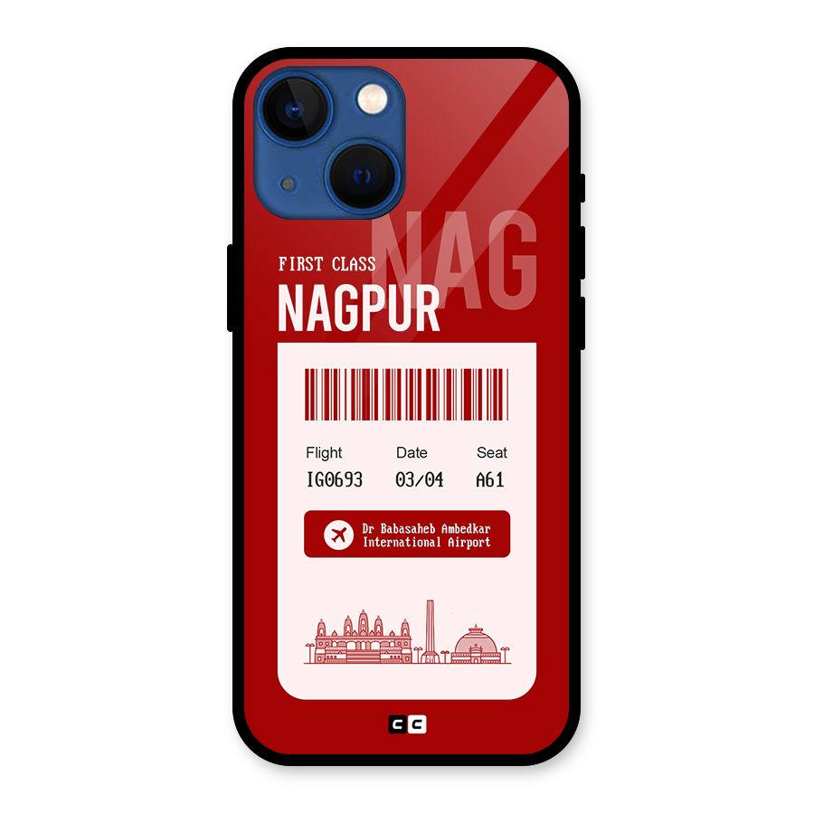 Nagpur Boarding Pass Glass Back Case for iPhone 13 Mini