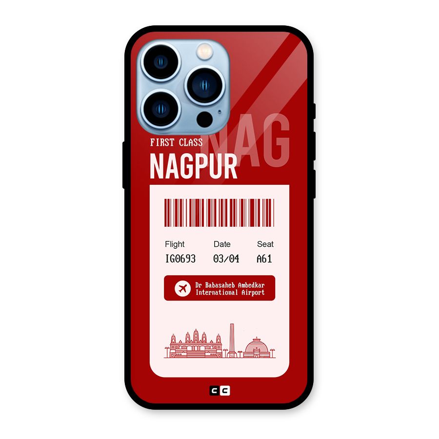 Nagpur Boarding Pass Glass Back Case for iPhone 13 Pro