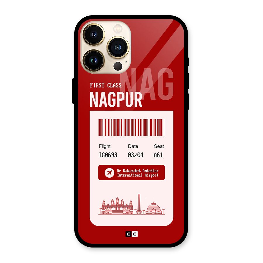 Nagpur Boarding Pass Glass Back Case for iPhone 13 Pro Max