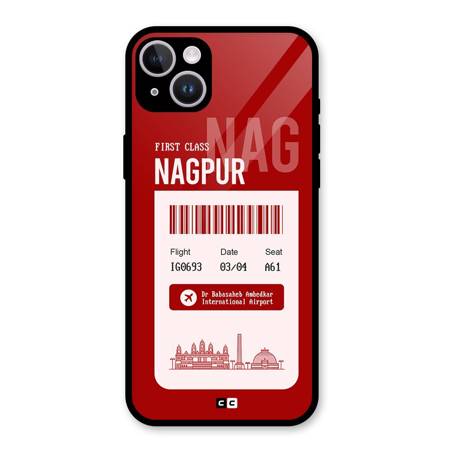 Nagpur Boarding Pass Glass Back Case for iPhone 14 Plus