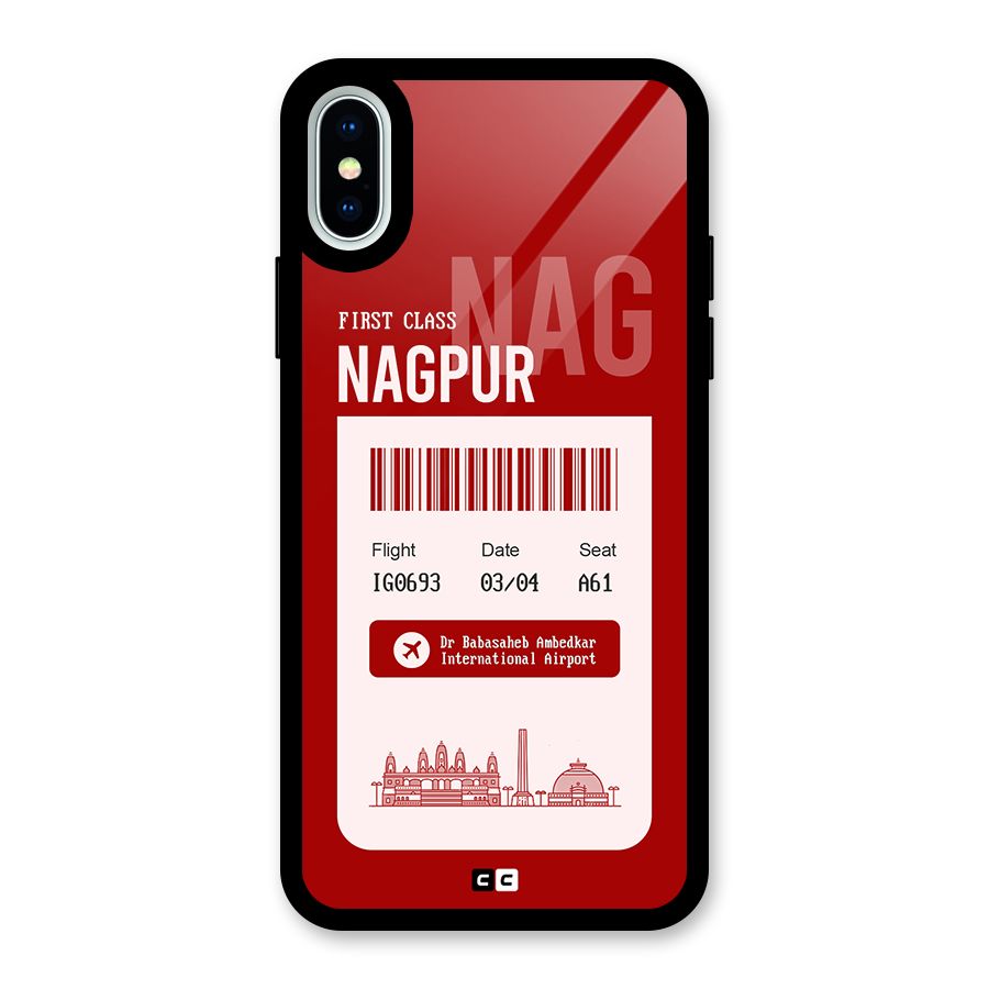 Nagpur Boarding Pass Glass Back Case for iPhone X