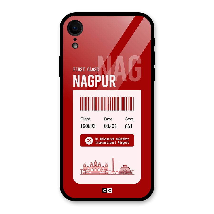 Nagpur Boarding Pass Glass Back Case for iPhone XR