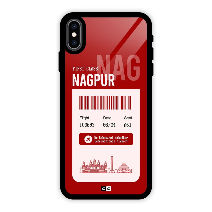 Nagpur Boarding Pass Glass Back Case for iPhone XS Max