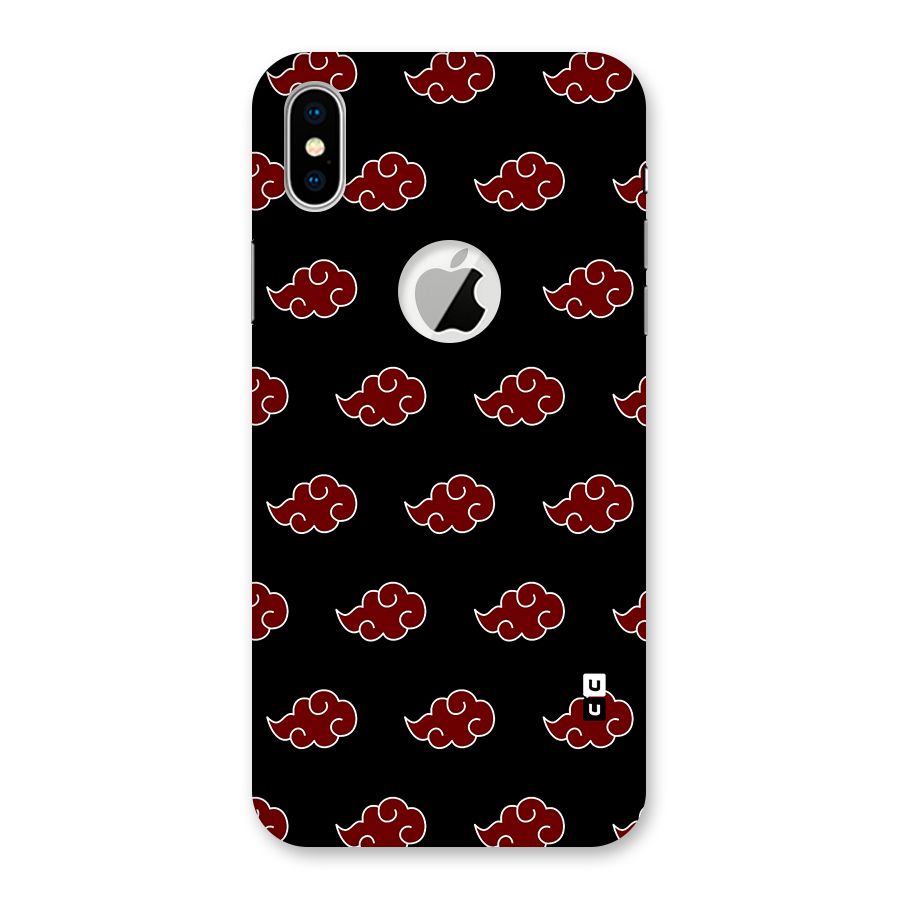Naruto Akatsuki Pattern Back Case for iPhone XS Logo Cut
