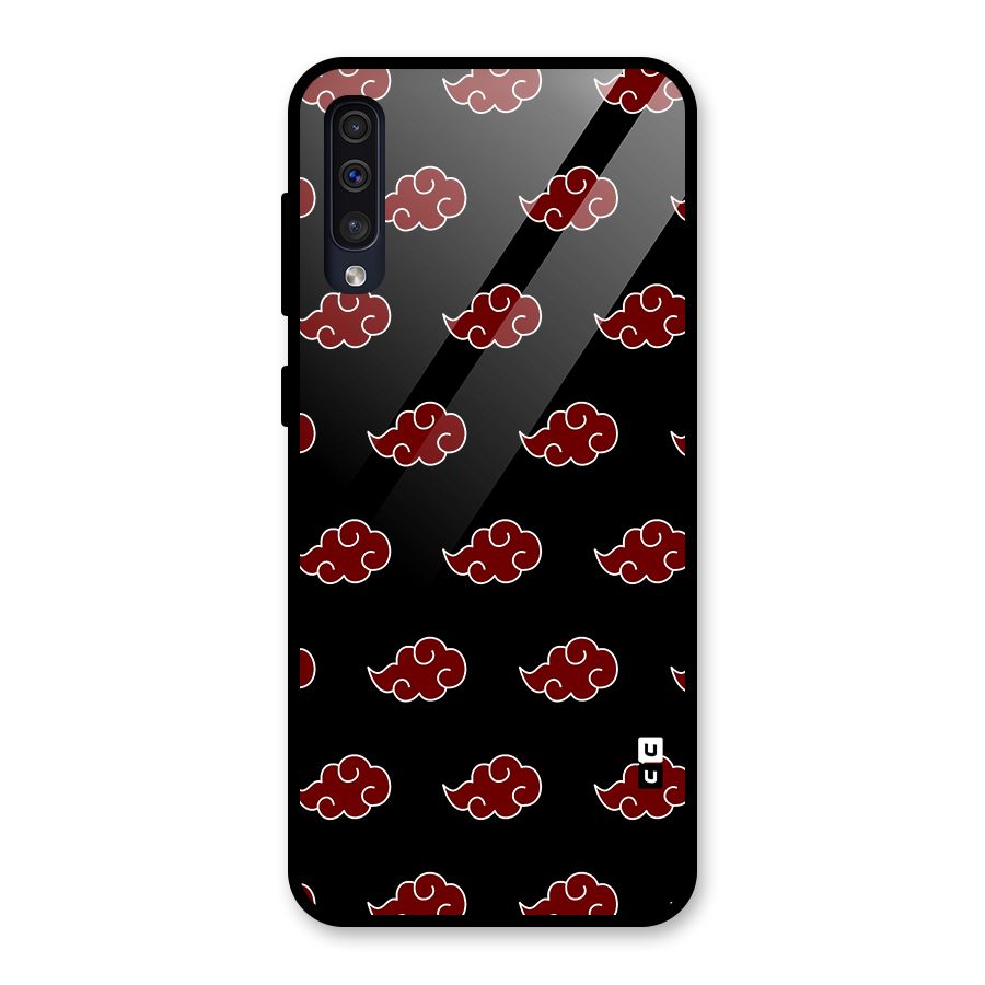Naruto Akatsuki Pattern Glass Back Case for Galaxy A50