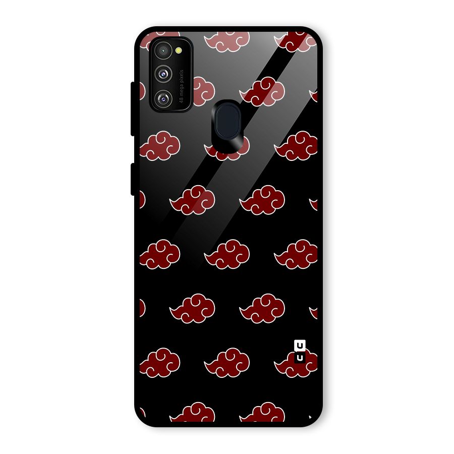 Naruto Akatsuki Pattern Glass Back Case for Galaxy M21