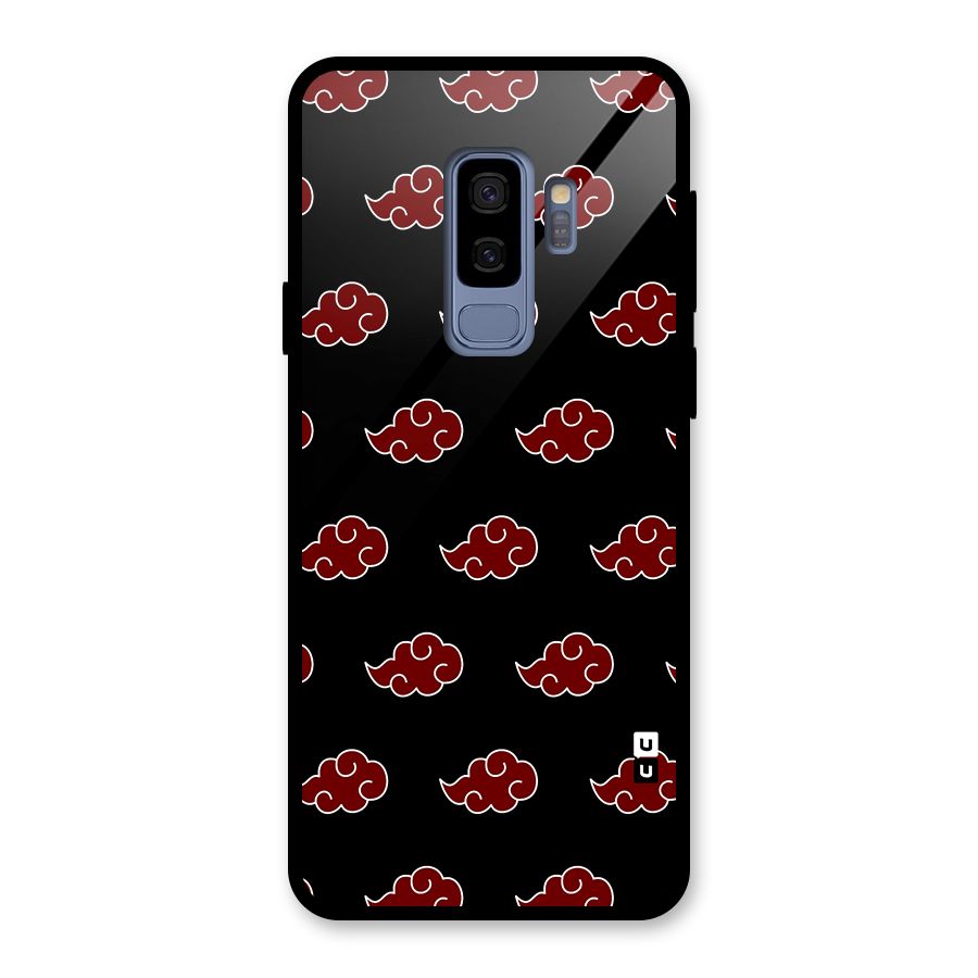 Naruto Akatsuki Pattern Glass Back Case for Galaxy S9 Plus