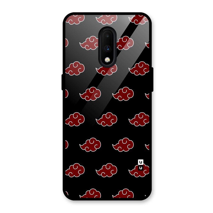 Naruto Akatsuki Pattern Glass Back Case for OnePlus 7