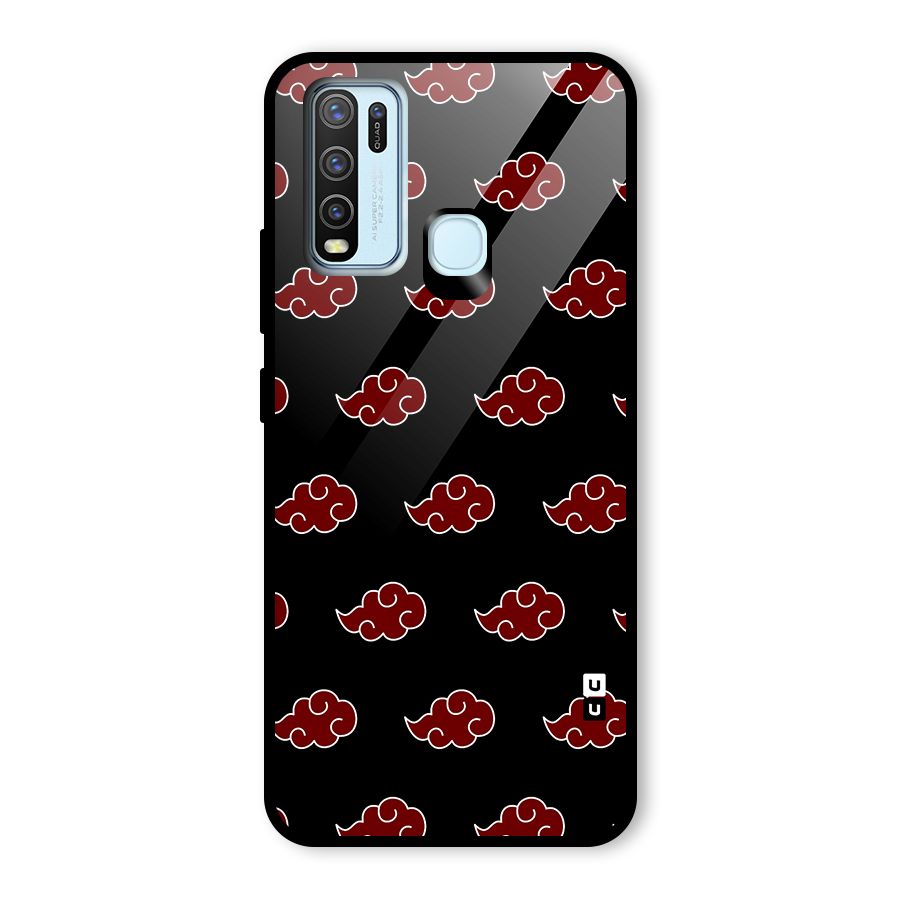Naruto Akatsuki Pattern Glass Back Case for Vivo Y50