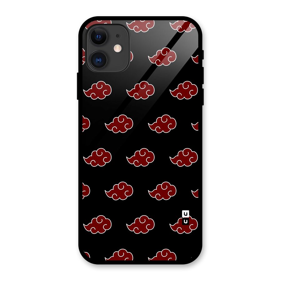 Naruto Akatsuki Pattern Glass Back Case for iPhone 11