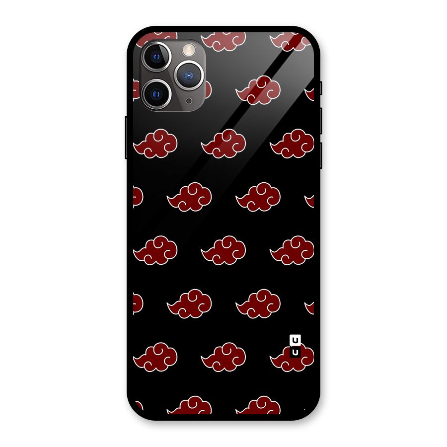 Naruto Akatsuki Pattern Glass Back Case for iPhone 11 Pro Max