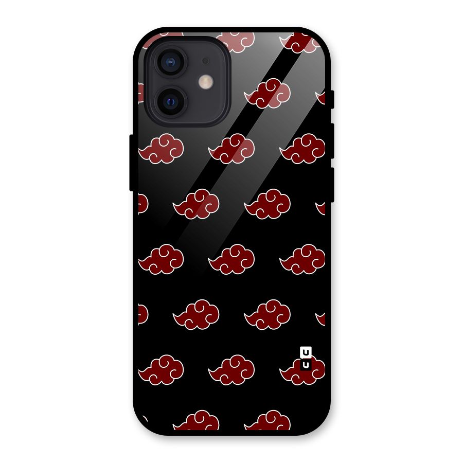 Naruto Akatsuki Pattern Glass Back Case for iPhone 12