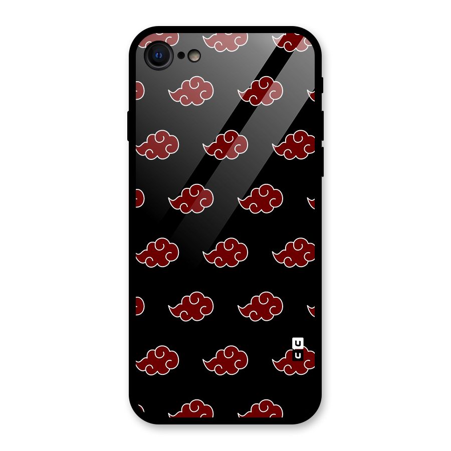 Naruto Akatsuki Pattern Glass Back Case for iPhone 7