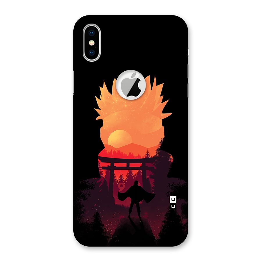 Naruto Anime Sunset Art Back Case for iPhone XS Logo Cut