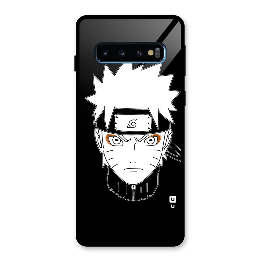 Naruto Black and White Art Glass Back Case for Galaxy S10