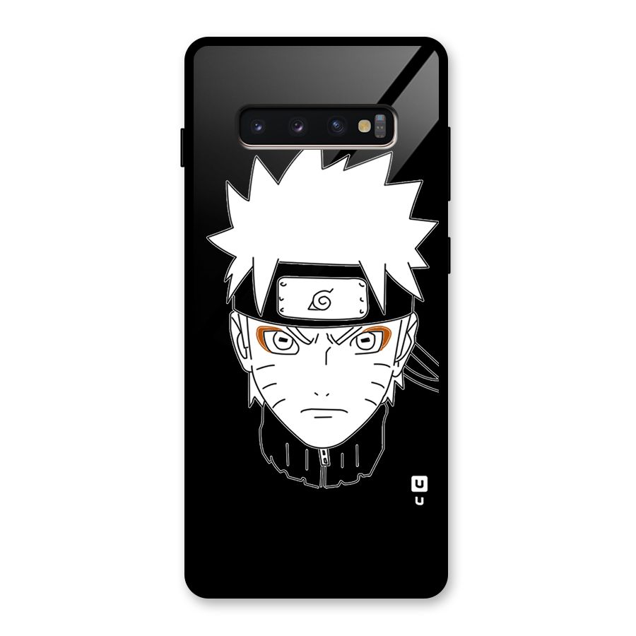 Naruto Black and White Art Glass Back Case for Galaxy S10 Plus