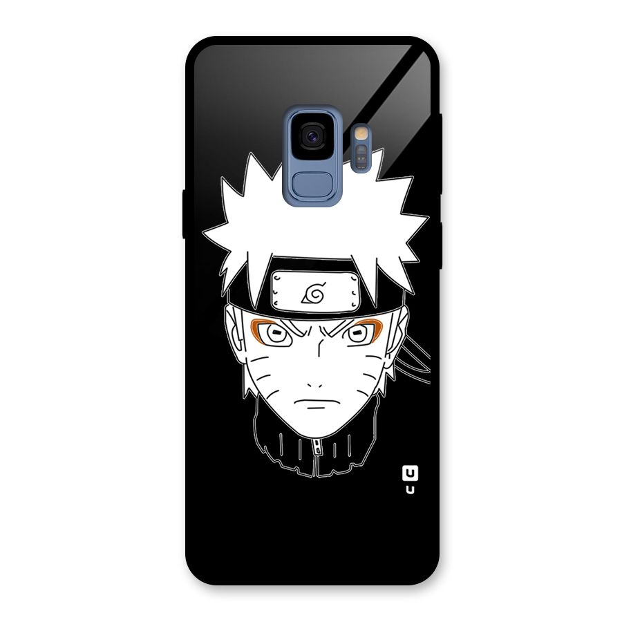 Naruto Black and White Art Glass Back Case for Galaxy S9