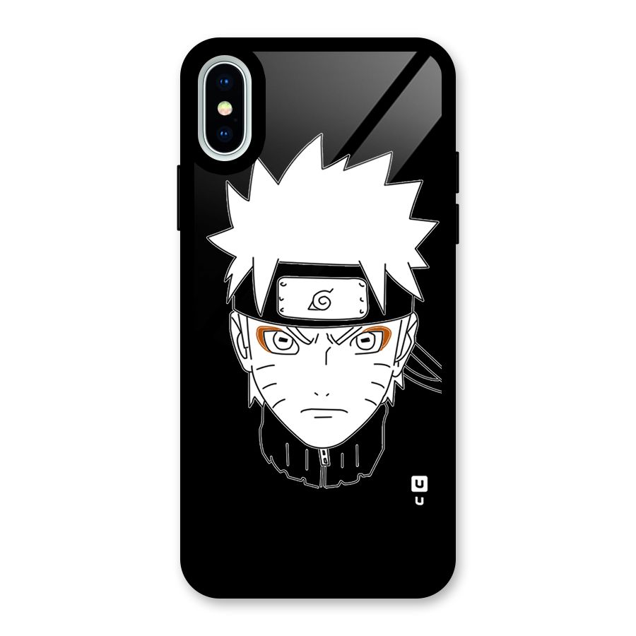Naruto Black and White Art Glass Back Case for iPhone X