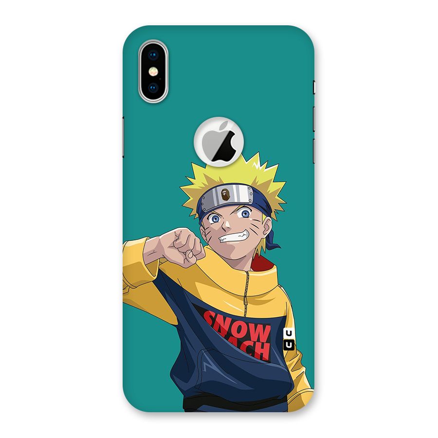 Naruto Snow Beach Art Back Case for iPhone XS Logo Cut