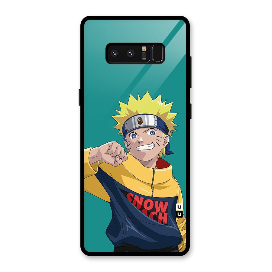 Naruto Snow Beach Art Glass Back Case for Galaxy Note 8