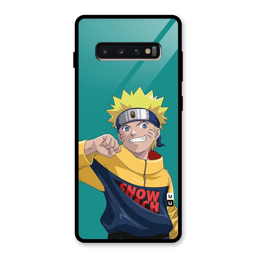 Naruto Snow Beach Art Glass Back Case for Galaxy S10 Plus