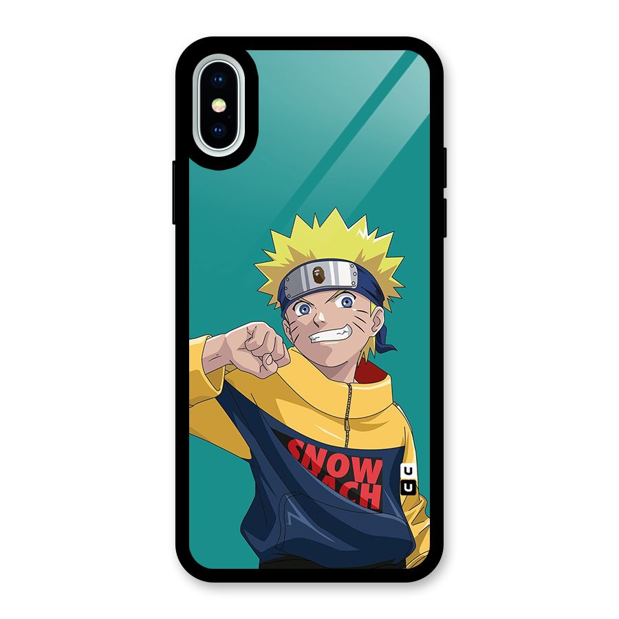 Naruto Snow Beach Art Glass Back Case for iPhone XS