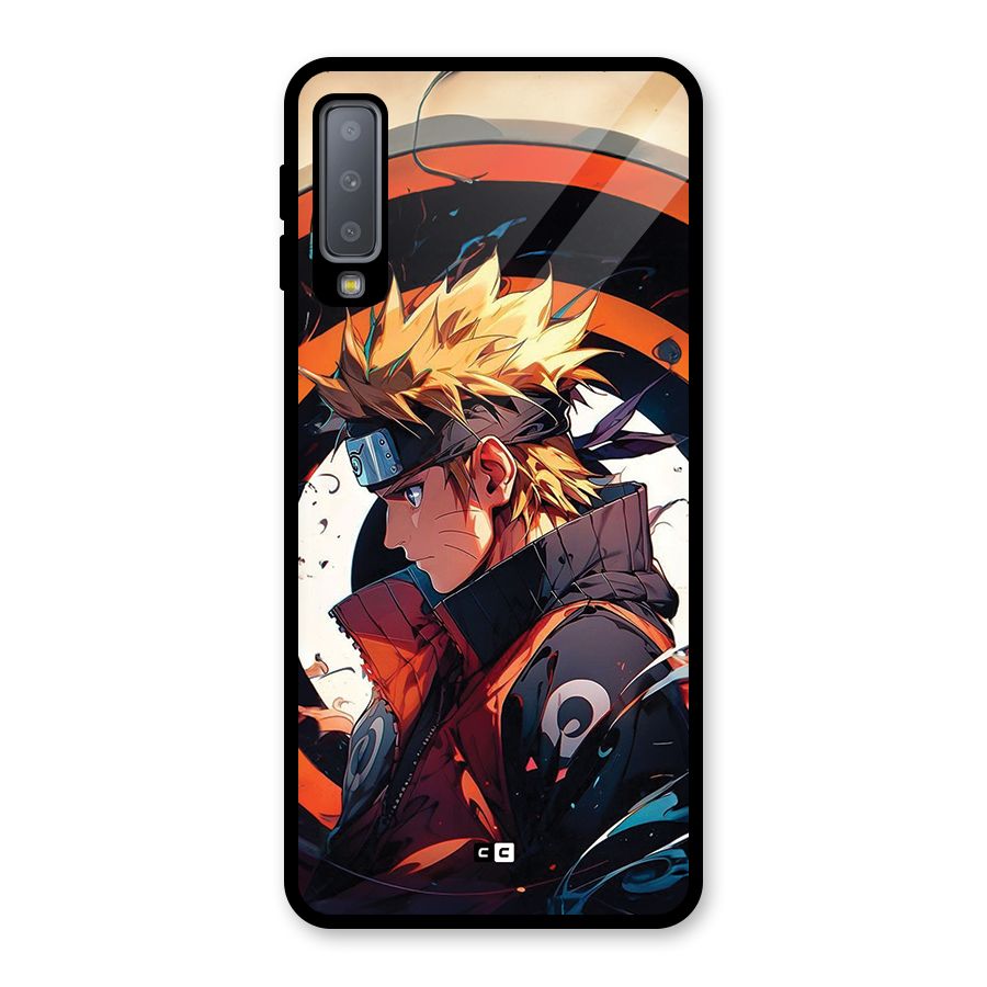 Naruto Uzumaki Combat Glass Back Case for Galaxy A7 (2018)