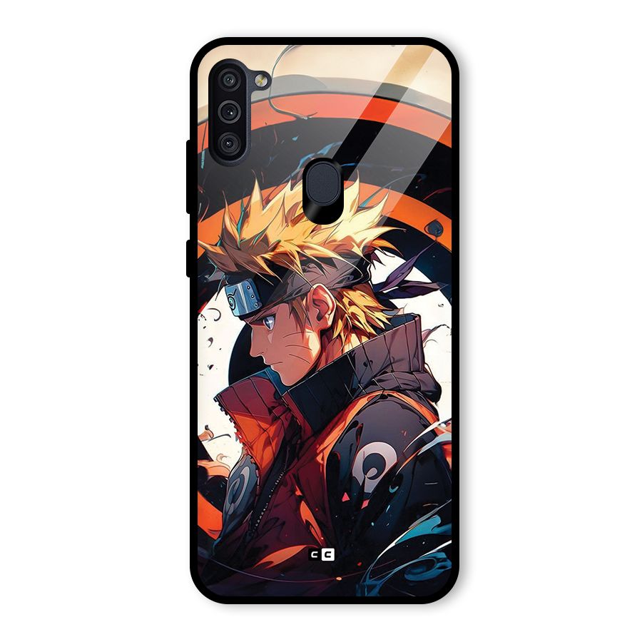 Naruto Uzumaki Combat Glass Back Case for Galaxy M11