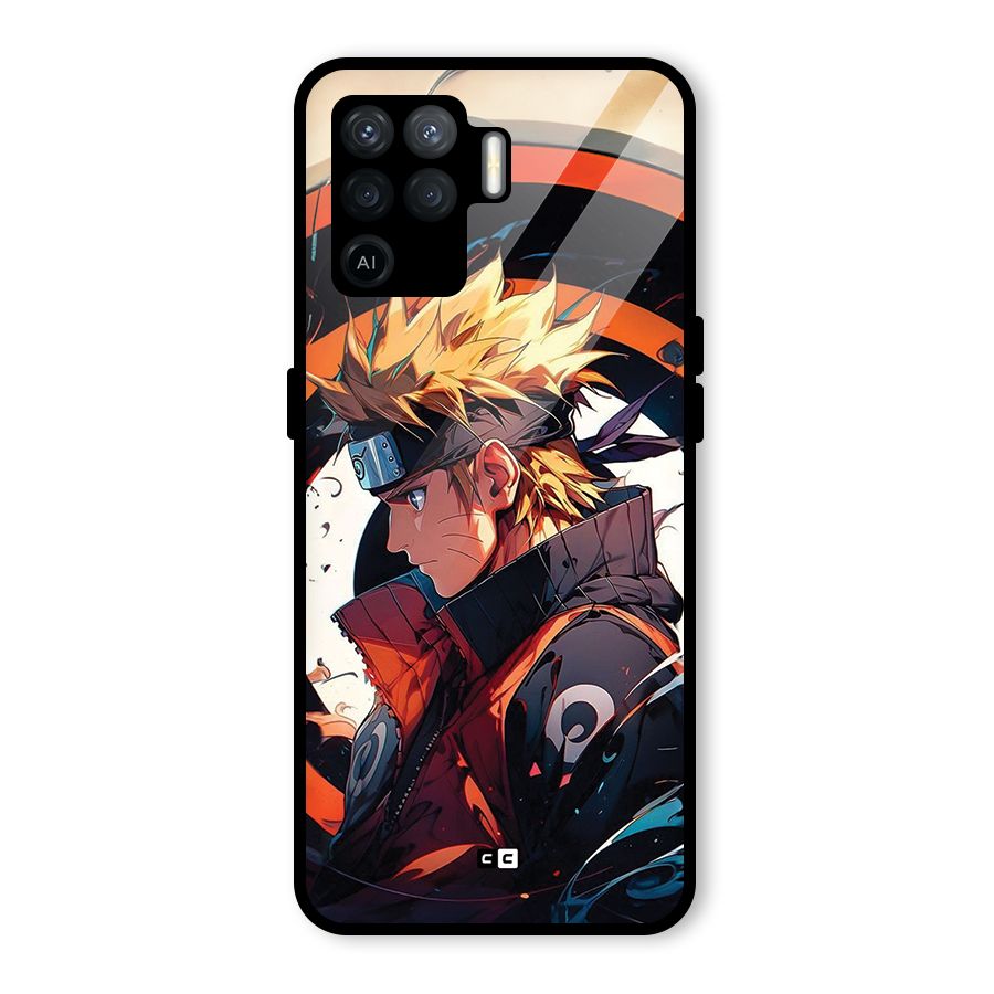 Naruto Uzumaki Combat Glass Back Case for Oppo F19 Pro