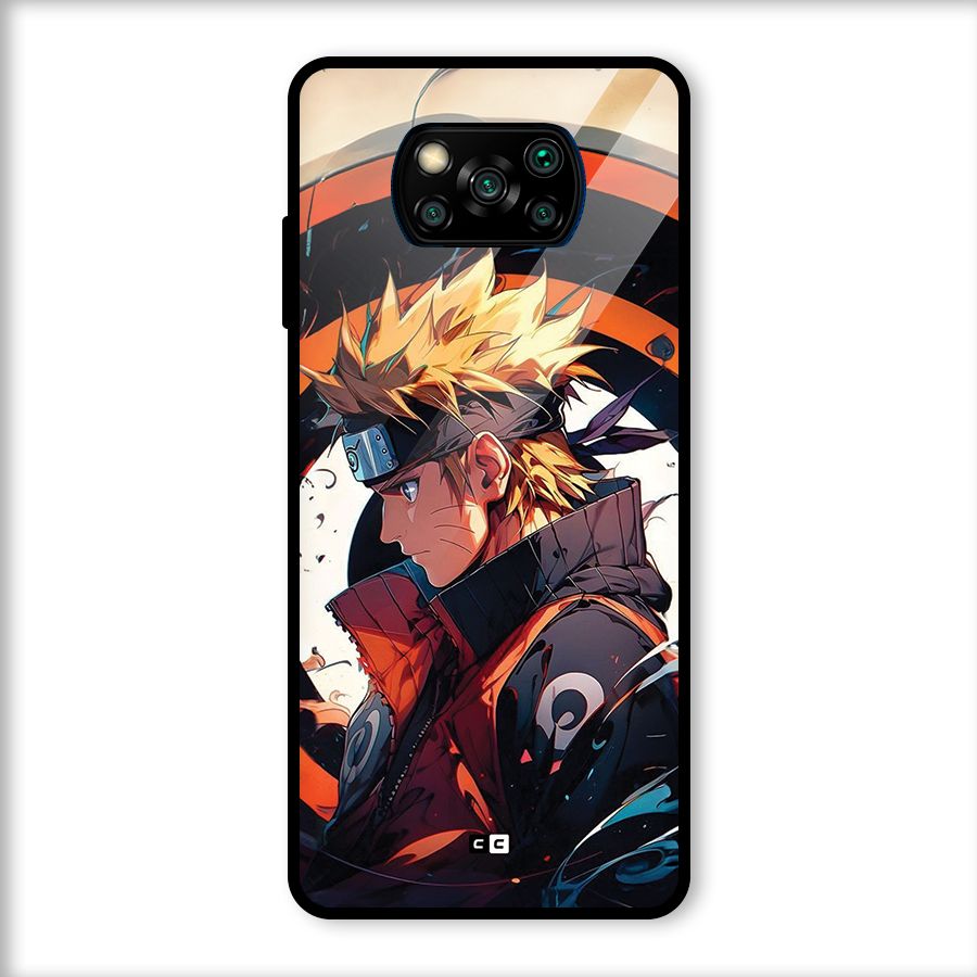 Naruto Uzumaki Combat Glass Back Case for Poco X3