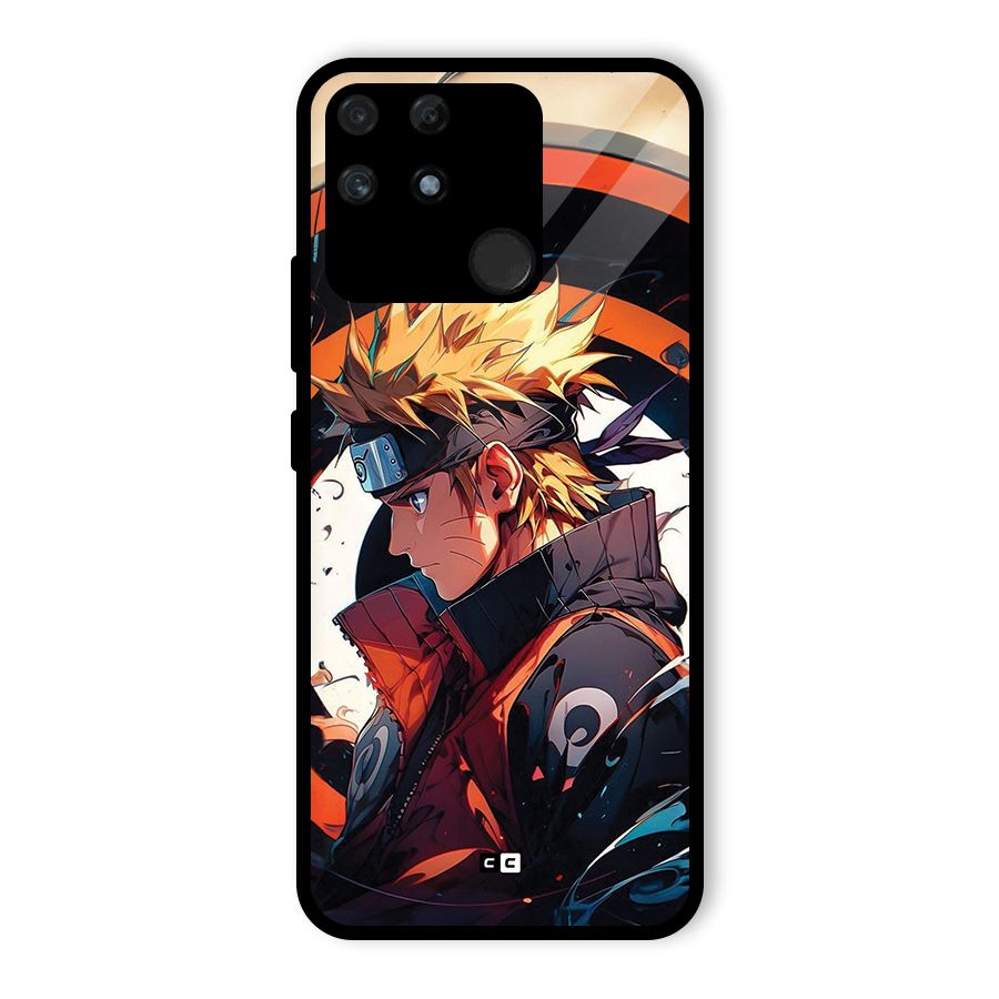Naruto Uzumaki Combat Glass Back Case for Realme Narzo 50A