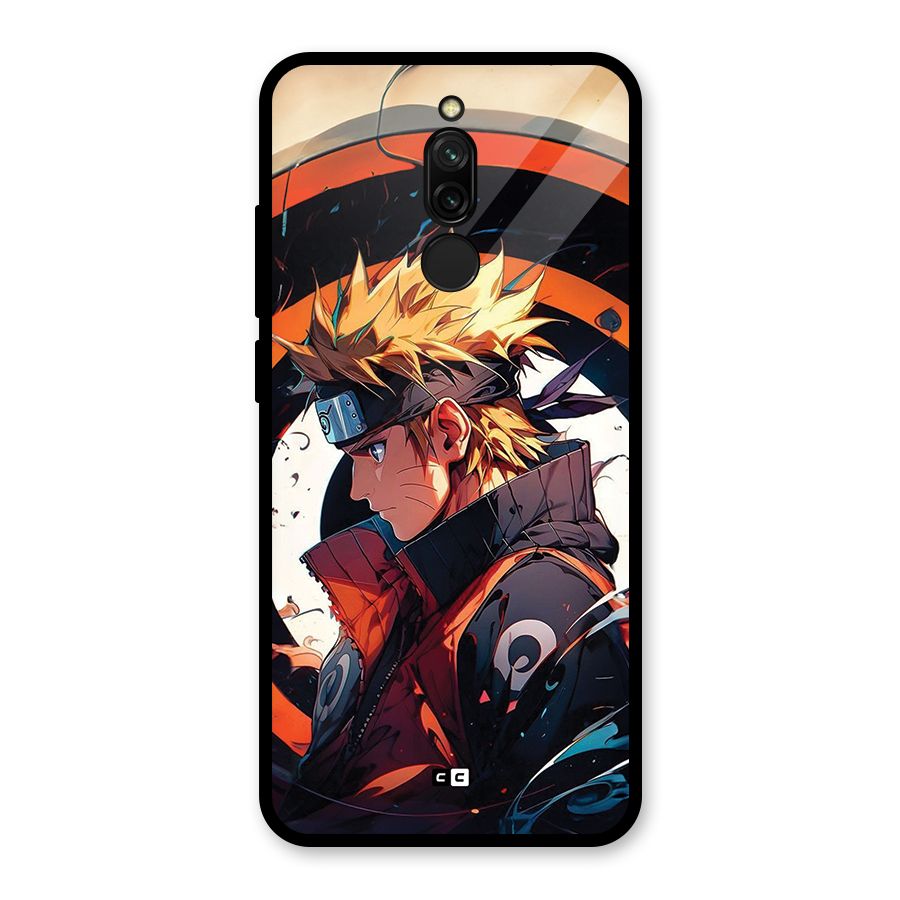 Naruto Uzumaki Combat Glass Back Case for Redmi 8