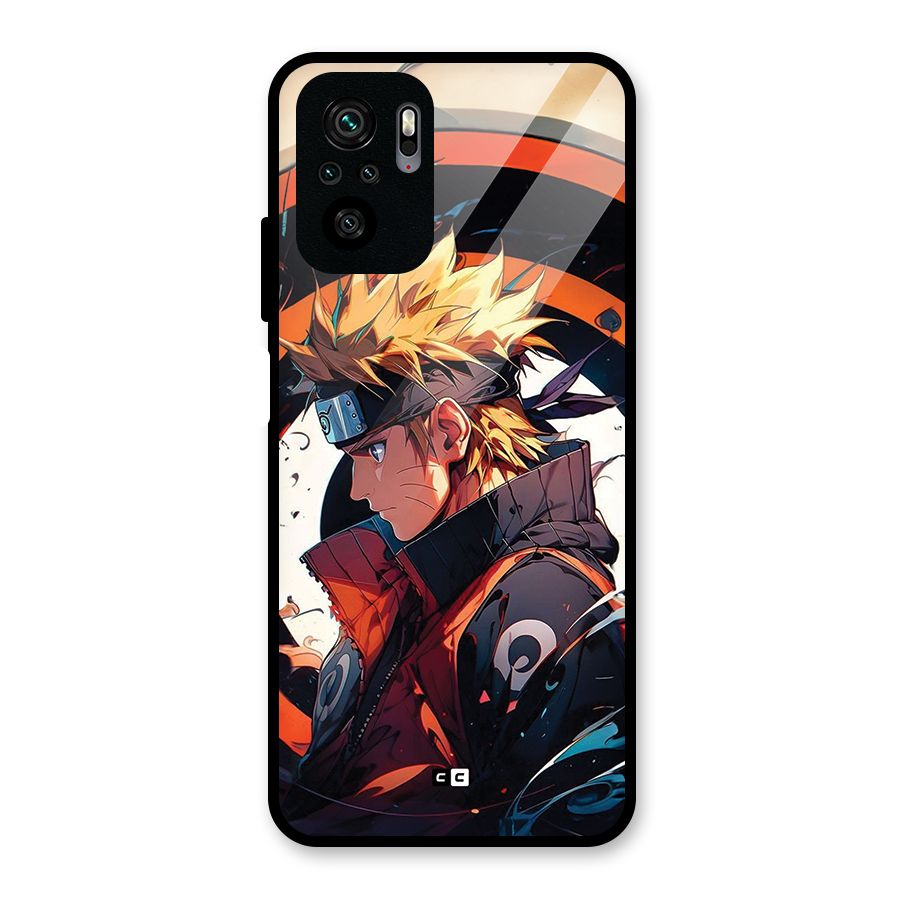 Naruto Uzumaki Combat Glass Back Case for Redmi Note 10S