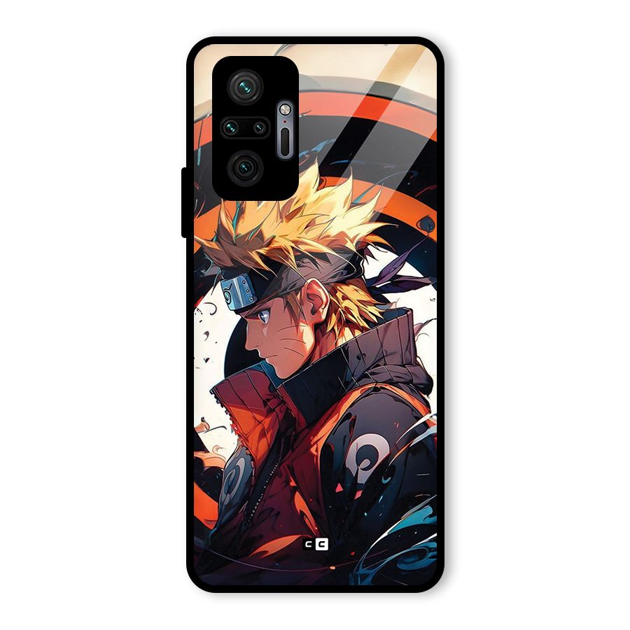 Naruto Uzumaki Combat Glass Back Case for Redmi Note 10 Pro