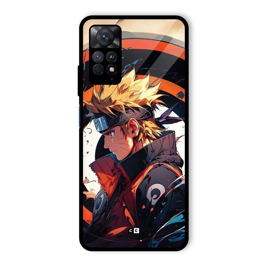 Naruto Uzumaki Combat Glass Back Case for Redmi Note 11 Pro