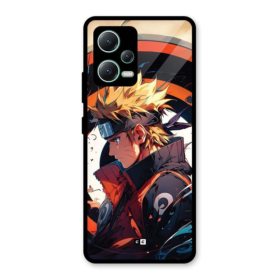 Naruto Uzumaki Combat Glass Back Case for Redmi Note 12 5G