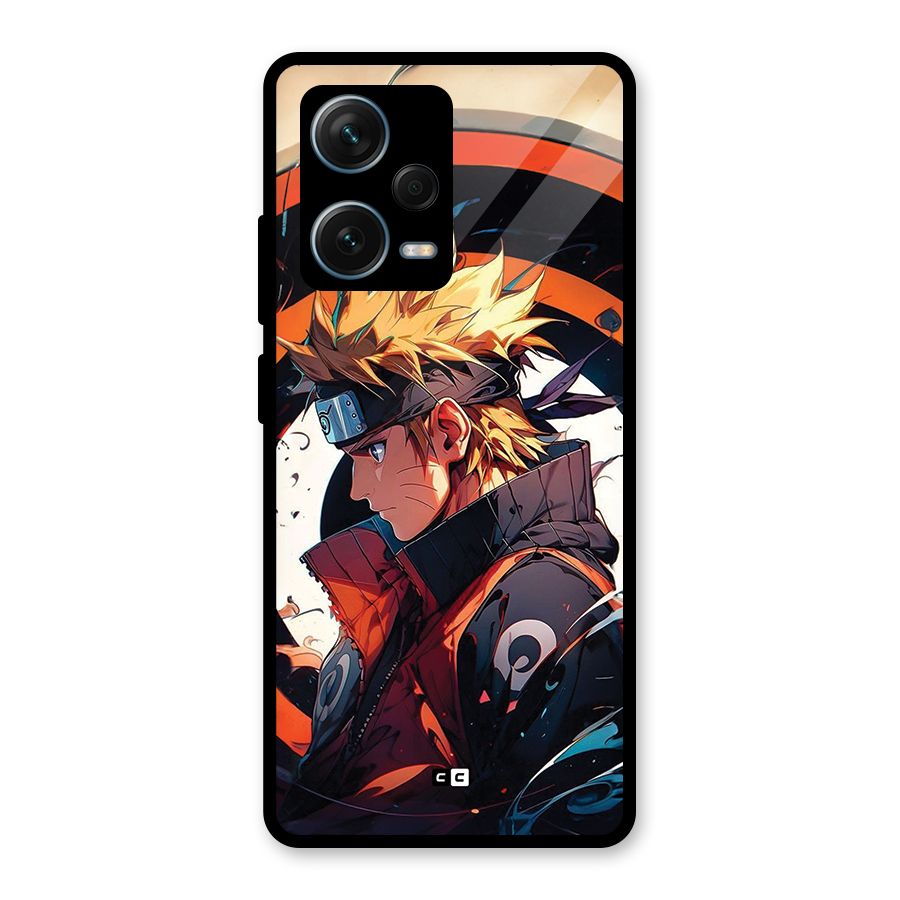 Naruto Uzumaki Combat Glass Back Case for Redmi Note 12 Pro Plus 5G