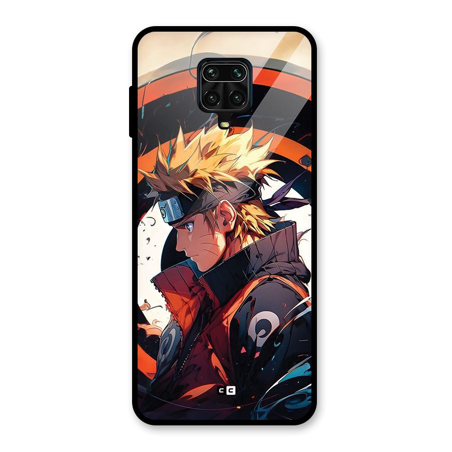 Naruto Uzumaki Combat Glass Back Case for Redmi Note 9 Pro