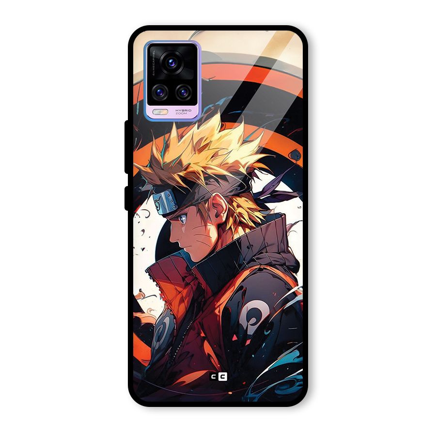 Naruto Uzumaki Combat Glass Back Case for Vivo V20 Pro