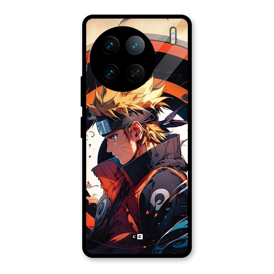 Naruto Uzumaki Combat Glass Back Case for Vivo X90 Pro