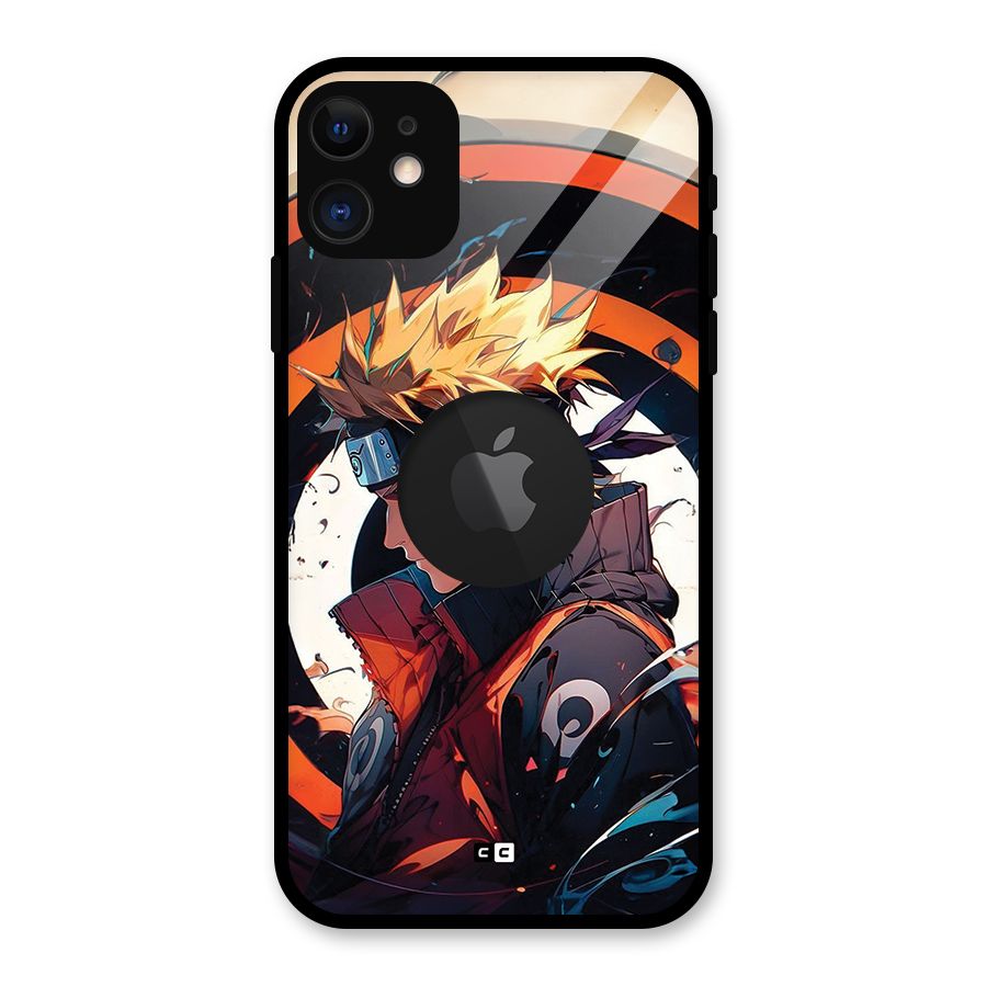 Naruto Uzumaki Combat Glass Back Case for iPhone 11 Logo Cut