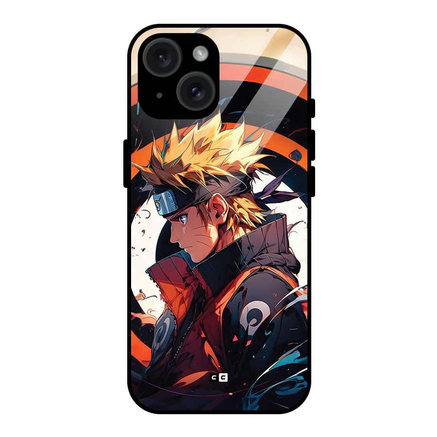 Naruto Uzumaki Combat Glass Back Case for iPhone 15