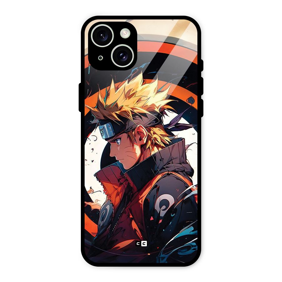 Naruto Uzumaki Combat Glass Back Case for iPhone 15 Plus