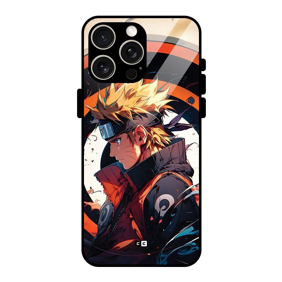 Naruto Uzumaki Combat Glass Back Case for iPhone 15 Pro Max