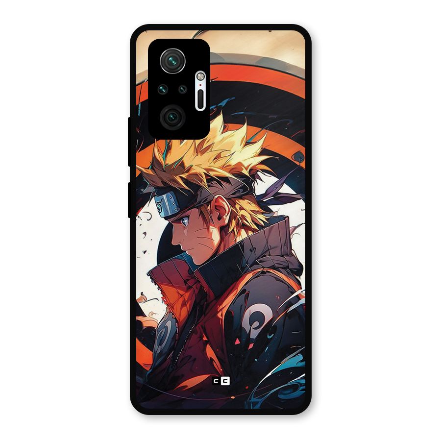 Naruto Uzumaki Combat Metal Back Case for Redmi Note 10 Pro