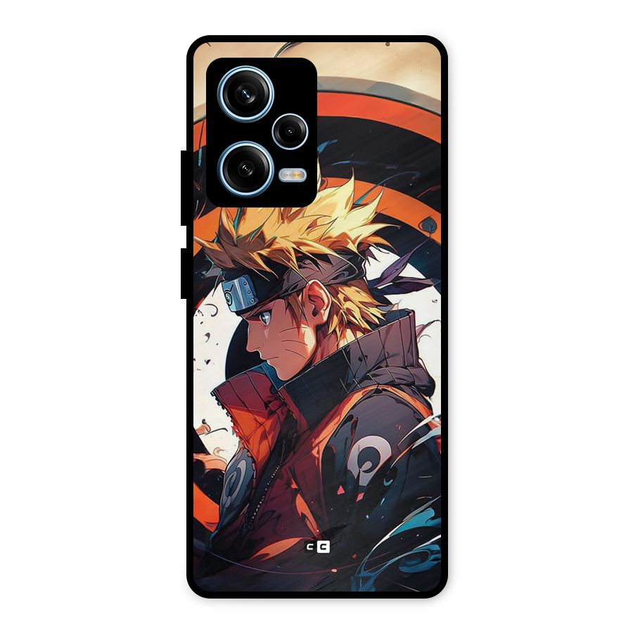Naruto Uzumaki Combat Metal Back Case for Redmi Note 12 Pro