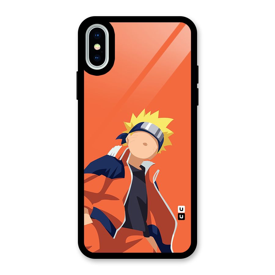 Naruto Uzumaki Minimalist Glass Back Case for iPhone XS