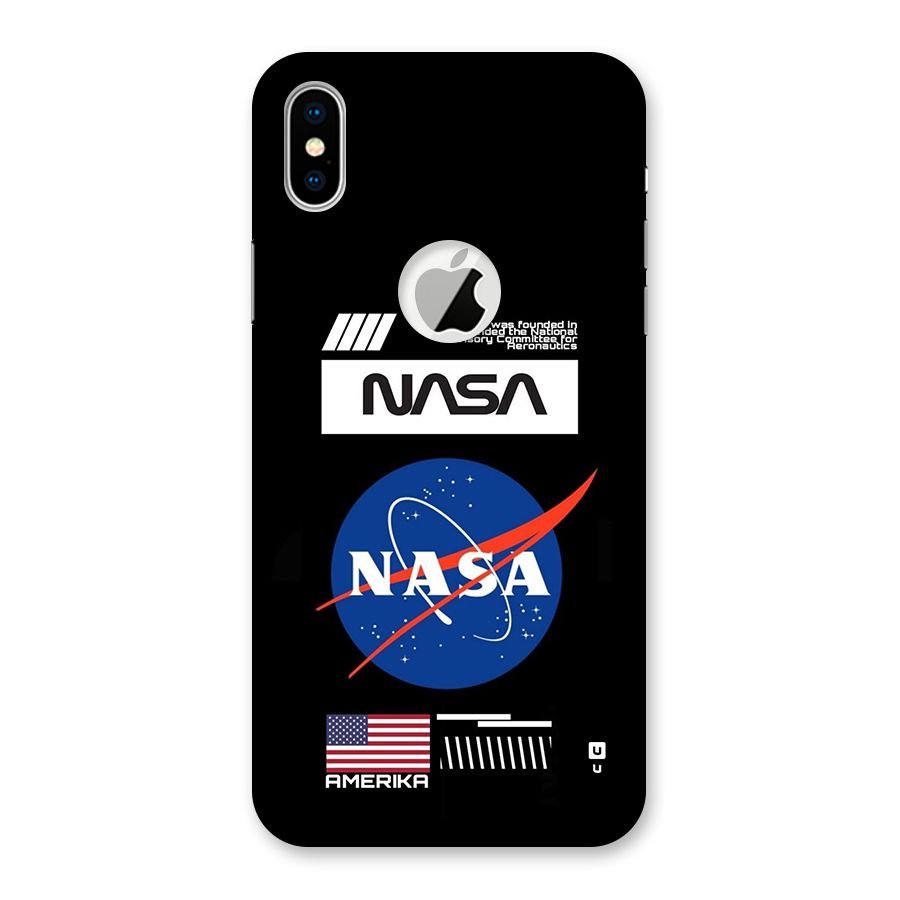 Nasa Zone Back Case for iPhone X Logo Cut
